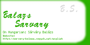 balazs sarvary business card